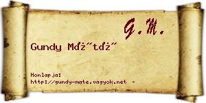 Gundy Máté névjegykártya